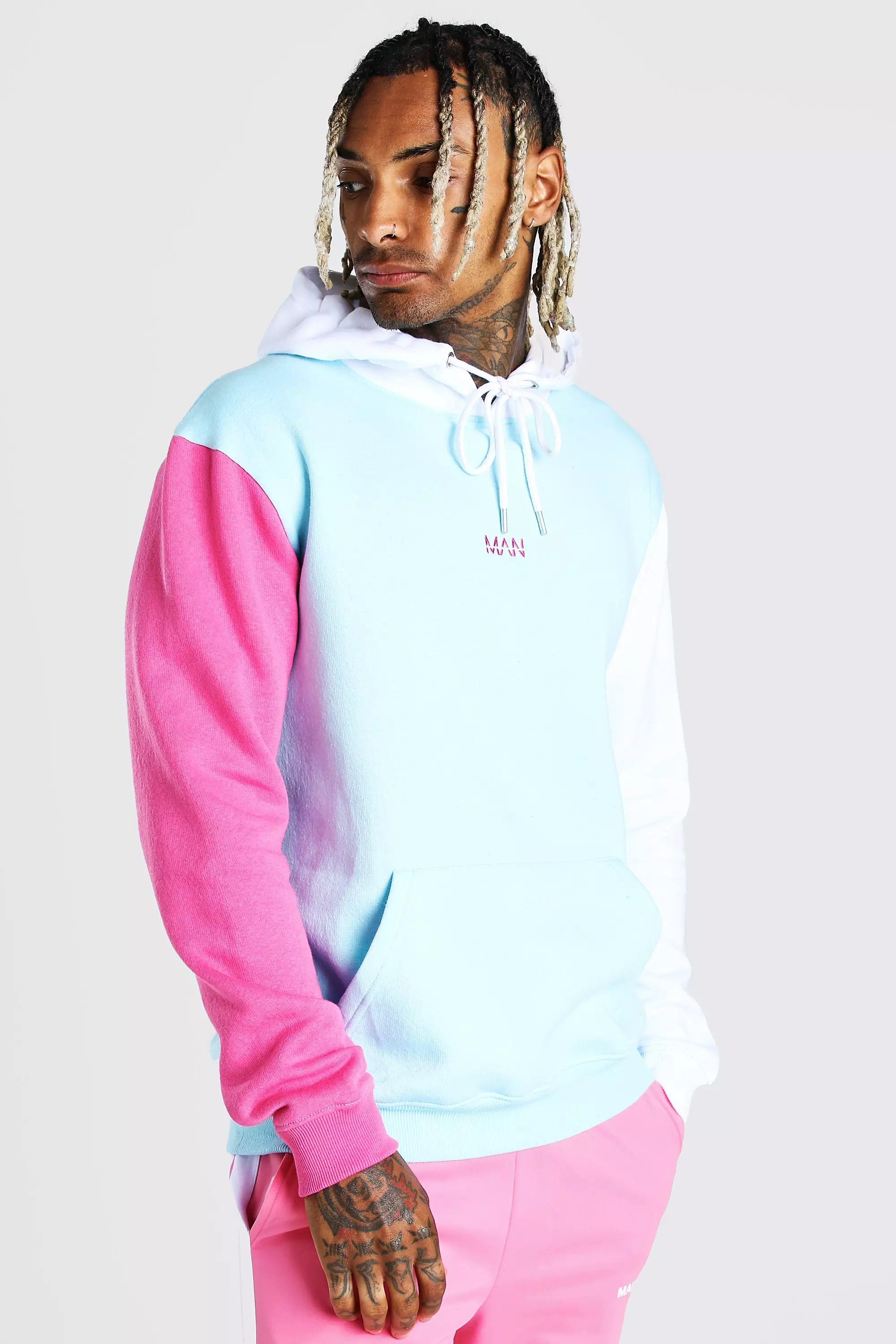 Block colour outlet hoodie mens